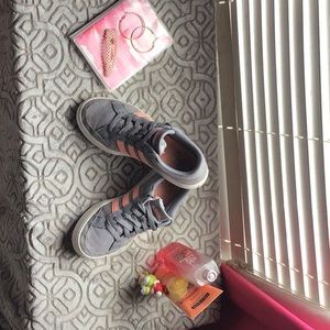 Grey & Pink Adidias